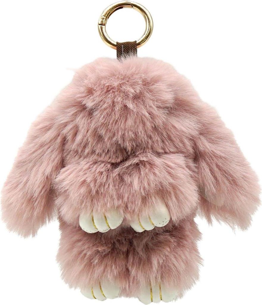 Schlüsselanhänger "Plüsch-Hase" rosa Produktbild 