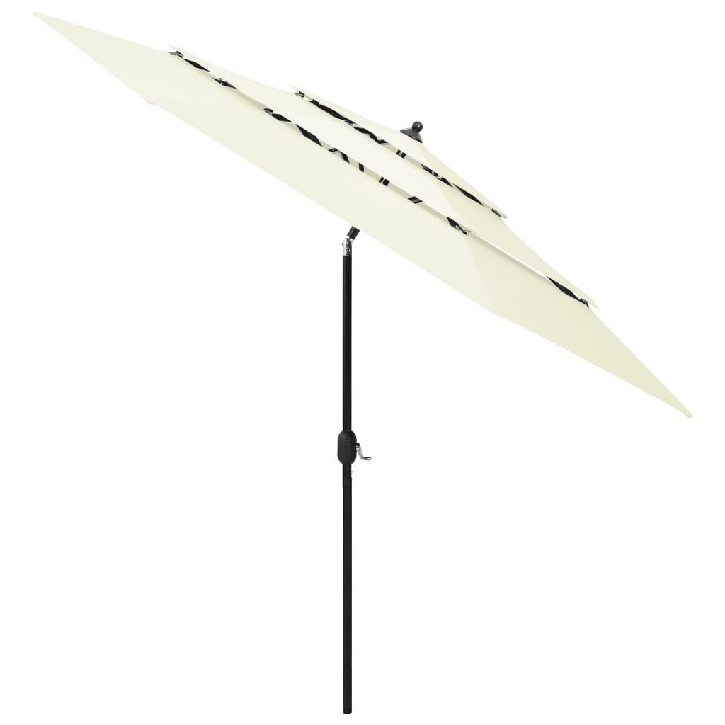 Habitat Et Jardin Ampelschirm Sun 3 – 3x3 M, Schwarz, Aluminiumgestell, Polyester 200 G/m²