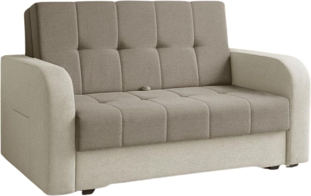 Sofa - Zweifarbig - Beige - 136x85x100 cm - mit Bettkasten und Schlaffunktion - Automatischer Ausklappmechanismus
