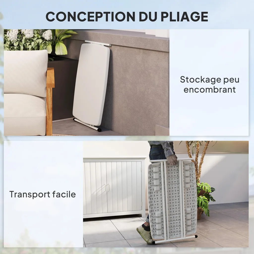 Table pliante gain de place réglable : la solution balcon et terrasse