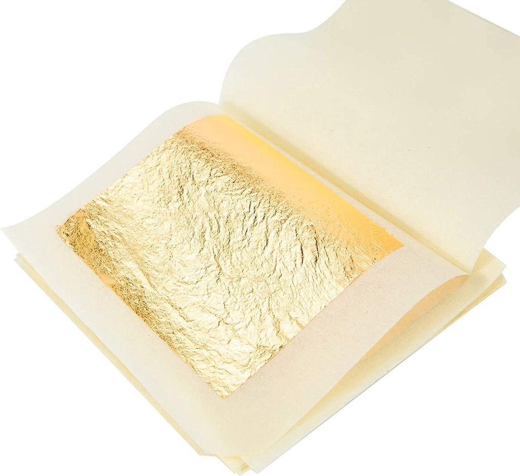 20 Blatt 24 Karat Blattgold 4.3 cm Goldfolie Für Lebensmitteldekoration Make-Up, Kuchen Sowie Kunst Und Kunsthandwerk