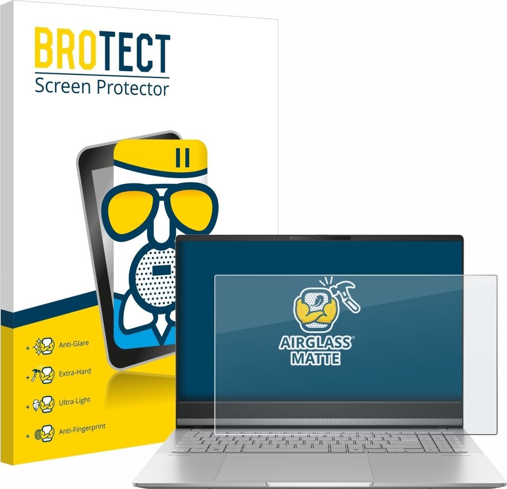 BROTECT Entspiegelungs Schutzglas für ASUS Vivobook S 15 OLED M5506 Schutzfolie Panzer Folie Glas Display Schutz matt