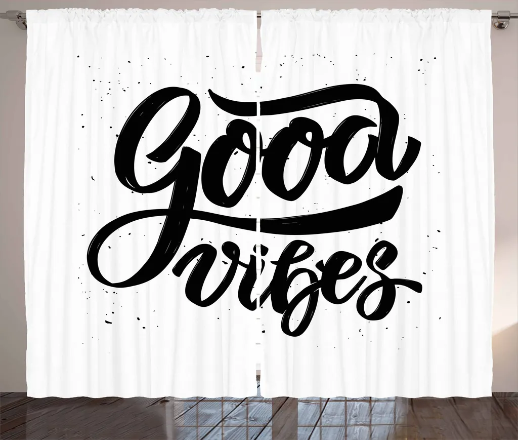 Tenda Rustica ABAKUHAUS Good Vibes 280x175 cm - Arredo Moderno Bianco Nero