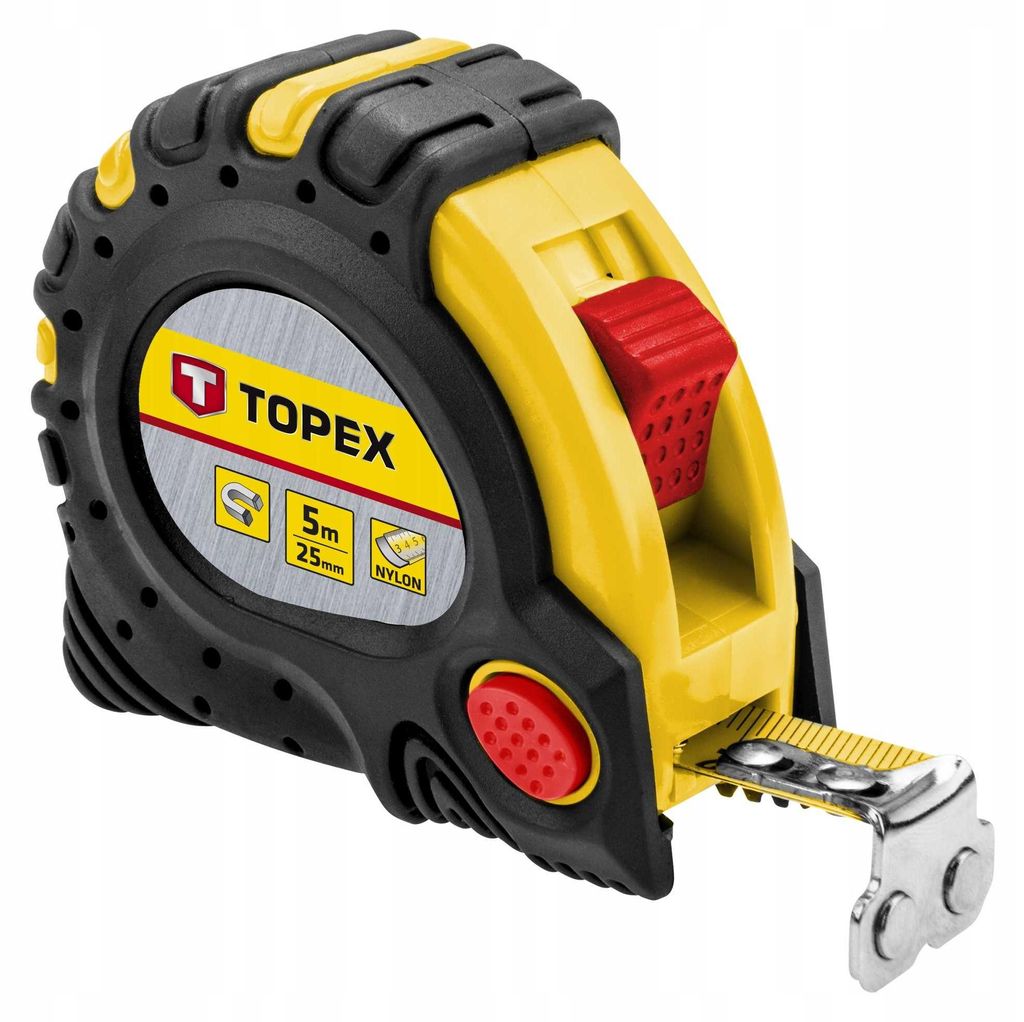 TOPEX Stahlbandmaß 5 m x 25 mm Magnet Produktbild 