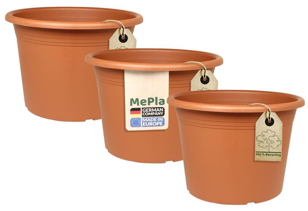 MePla - 3 Stück - Pflanzkübel Cylindro ø 70 terra Produktbild 