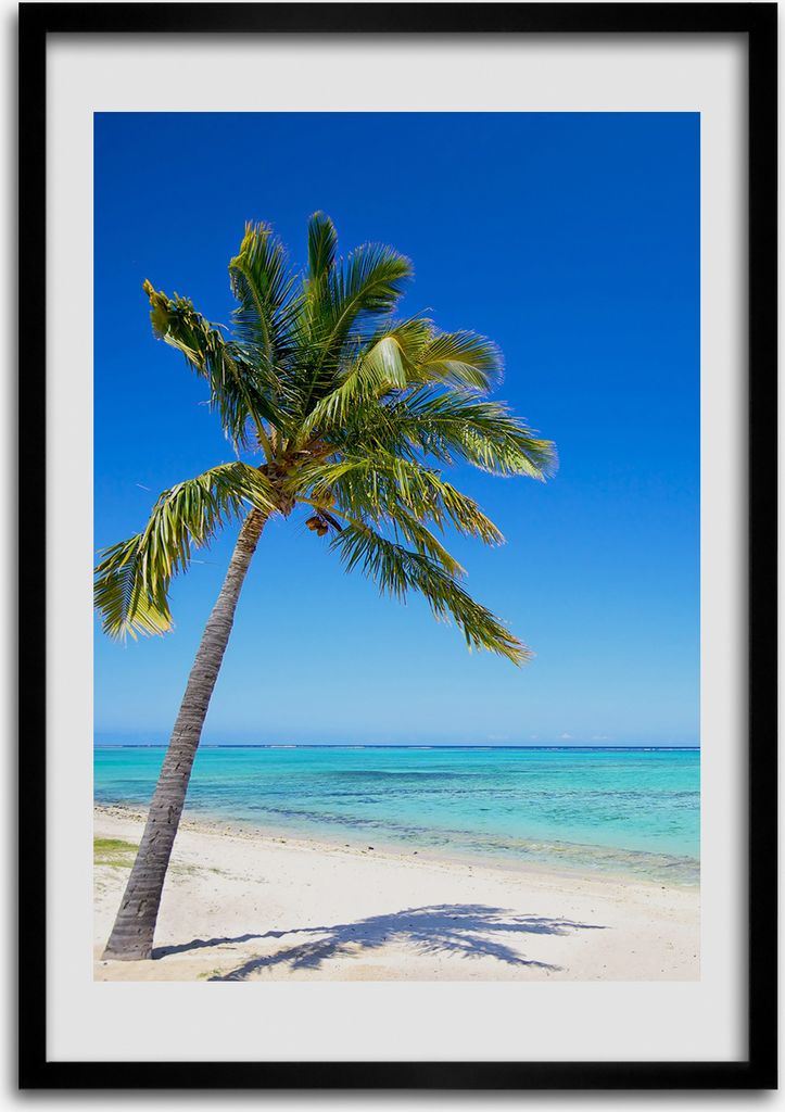 Bild - Bilderrahmen - 50 cm x 70 cm - MDF - Rahmen - Wandkunst Tropischer Strand
