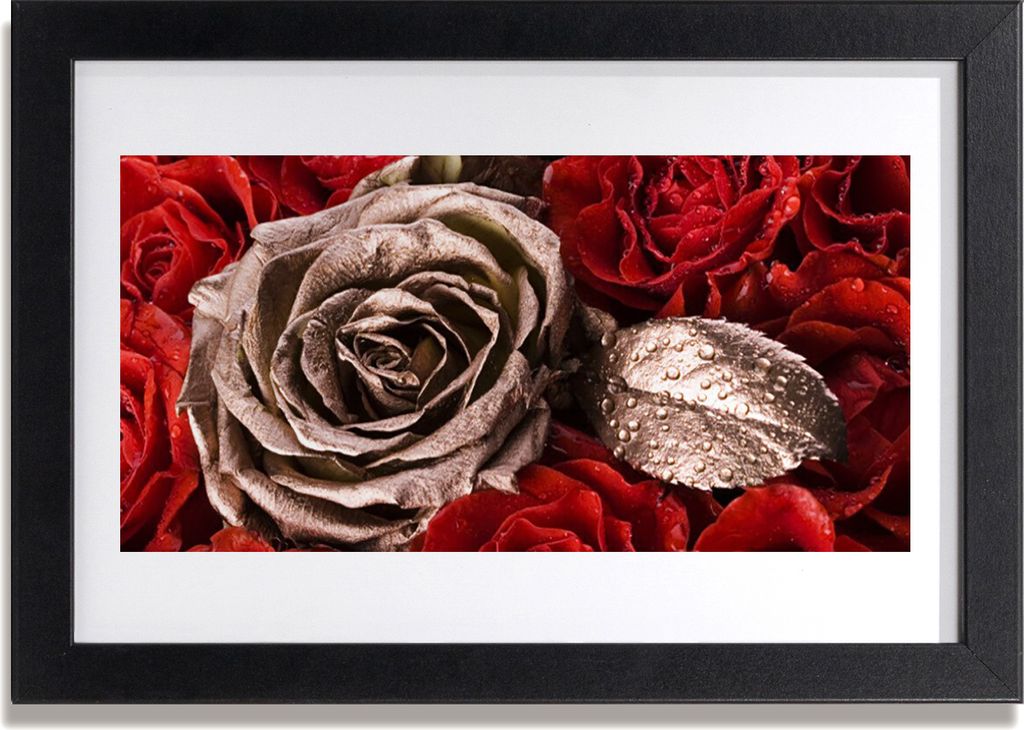 Bild 30x20 MDF-Rahmen Wandkunst Rosen Blumen Produktbild 