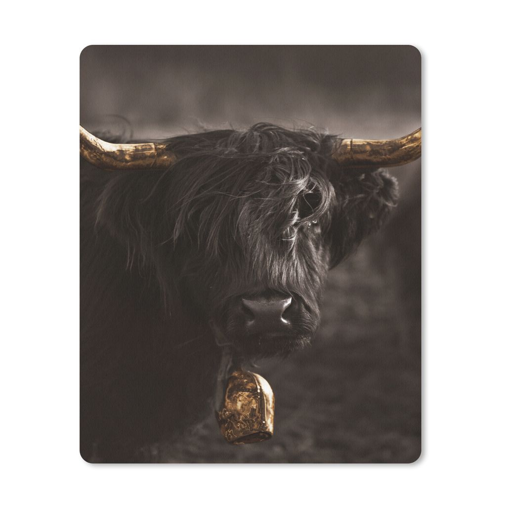 MuchoWow Mauspad Mousepad Schottischer Highlander - Glocke - Gold 19x23 cm - Mousepads - Maus Mat - Pad - Mausunterlage - Mauspads - Spielen