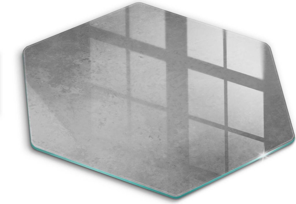 Glasschneideplatte - Herdabdeckplatte - Hexagon 40 cm -Schneidebrett - Spritzschutz - Konkreter Texturhintergrund