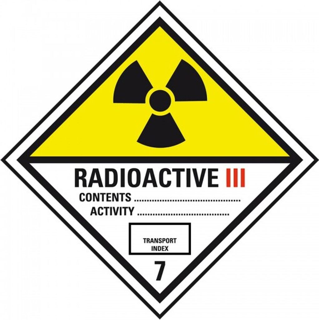 Dreifke Gefahrgutzettel (Placards) Kl.7C Radioaktive Stoffe Kat.III, Alumini...