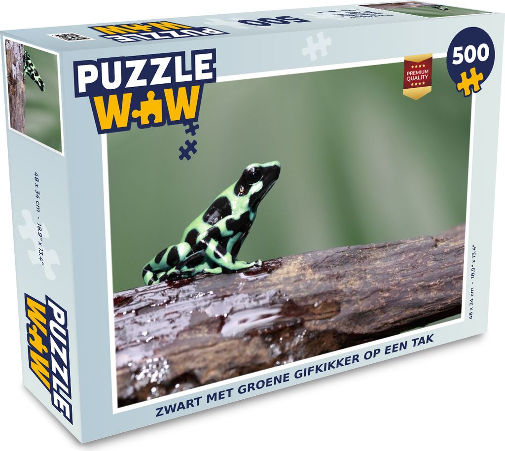 MuchoWow Puzzle 500 Teile Frosch - Schwarz - Grün - 500 Teile - Kinder - Selberbauen - Puzzlespiele