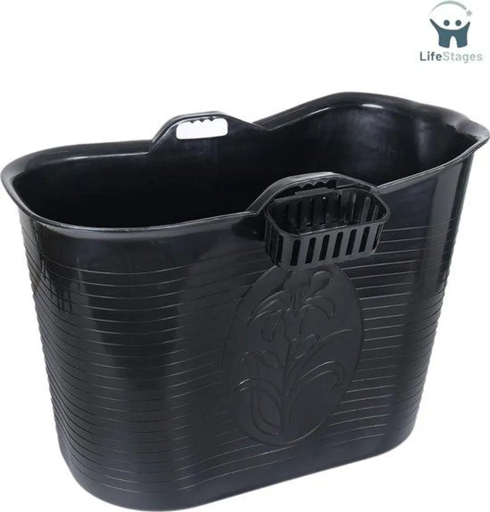 Baignoire-douche 200 L grand format, plastique noir haute résistance