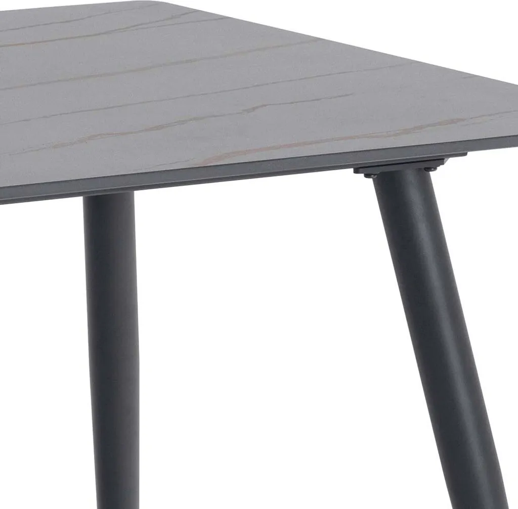 Wicklow Table de salle à manger 80x140cm noire en bois robuste chic - 5