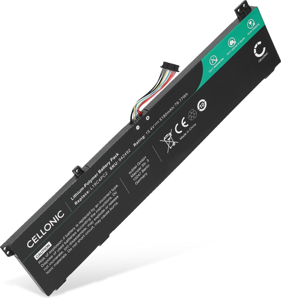CELLONIC 1x Akku für Notebook Kompatibel mit Lenovo Legion 7 15IMH05, Legion 5 , Legion 7 , 5B10W86188 - (5180mAh, 15.4V)