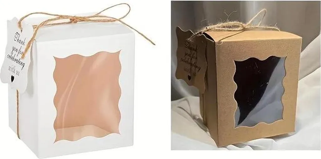 Scatole Regalo Per Gioielli In Cartone Marrone, 20 Pezzi, 8.9x8.9x2.5 Cm, Con Imbottitura In Cotone - 3