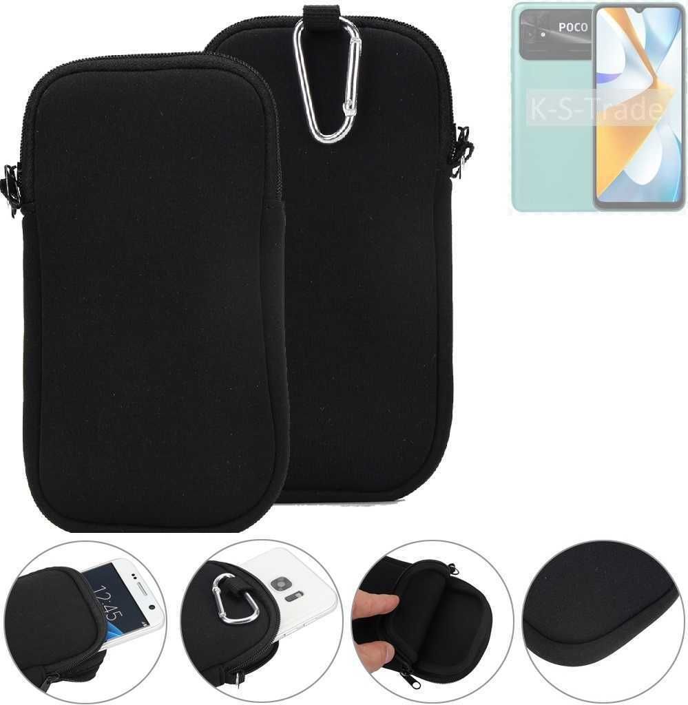 K-S-Trade Neopren-Hülle Handyhülle kompatibel mit POCO C40 Schutzhülle Neoprenhülle Sleeve Schutz-Hülle Gürtel Tasche Case Holster Handytasche