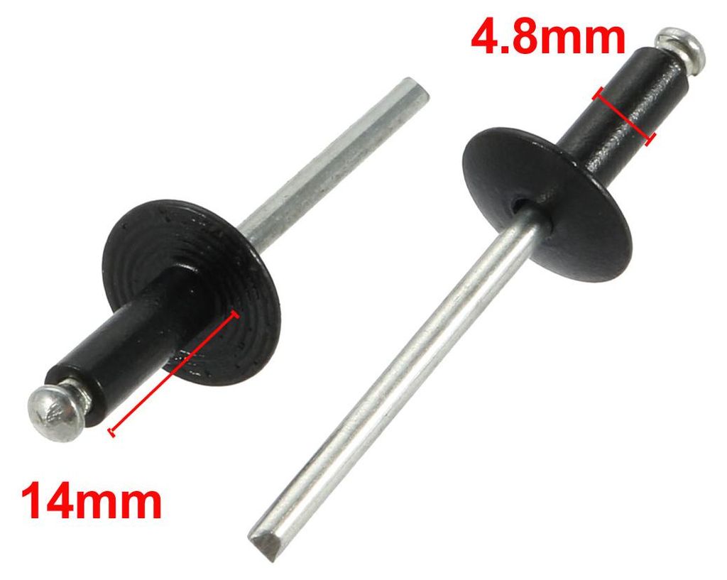 40Stk.Aluminum Offenes Ende Flansch Blind Nieten 4,8mm x 14mm