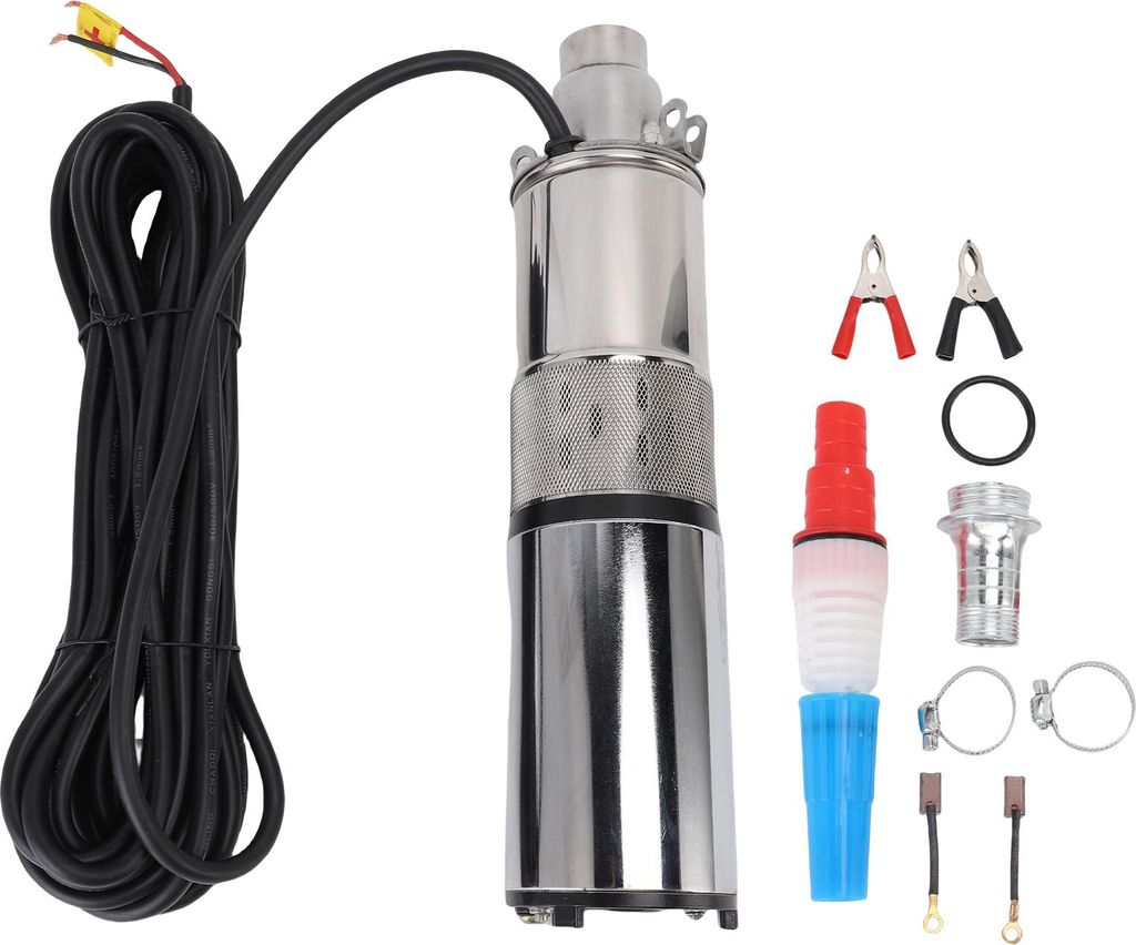 Solar-Tiefbrunnen-Tauchpumpe 12V 220W 1,2m³/h Durchflussmenge 30m High Lift Tiefbrunnenpumpe mit 10 Meter Stromkabel für Farm Ranch Bewässerung