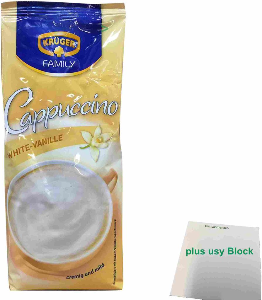 Krüger Family White Cappuccino (500 g Beutel) + usy Block Produktbild 