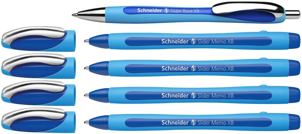 Kugelschreiber Set Schneider Slider Memo XB & Rave XB Blau Produktbild 
