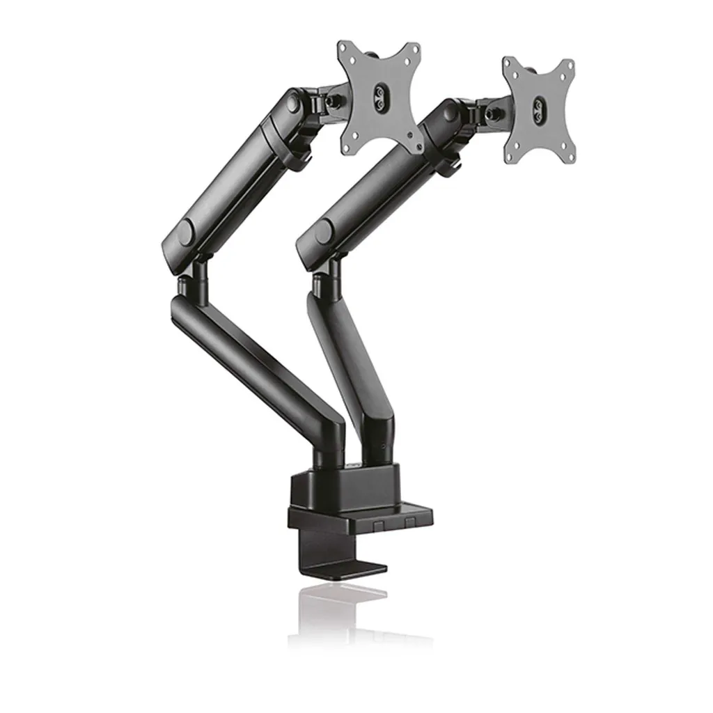 IcyBox Support Écran Double Orientable et Inclinable pour Moniteur 32" - 5