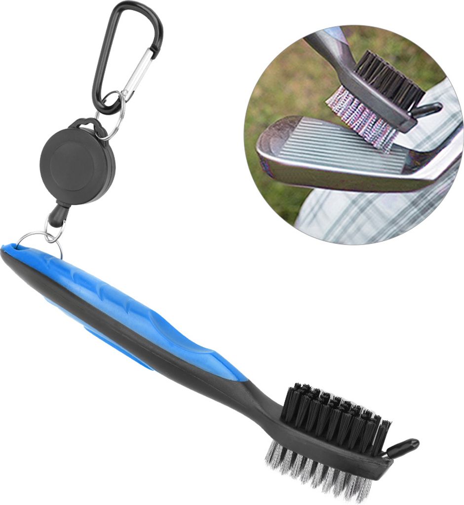 Multifunktional Golf Club Cleaner Pinsel mit Nylon Steel Doppelborsten Reinigungswerkzeugblau