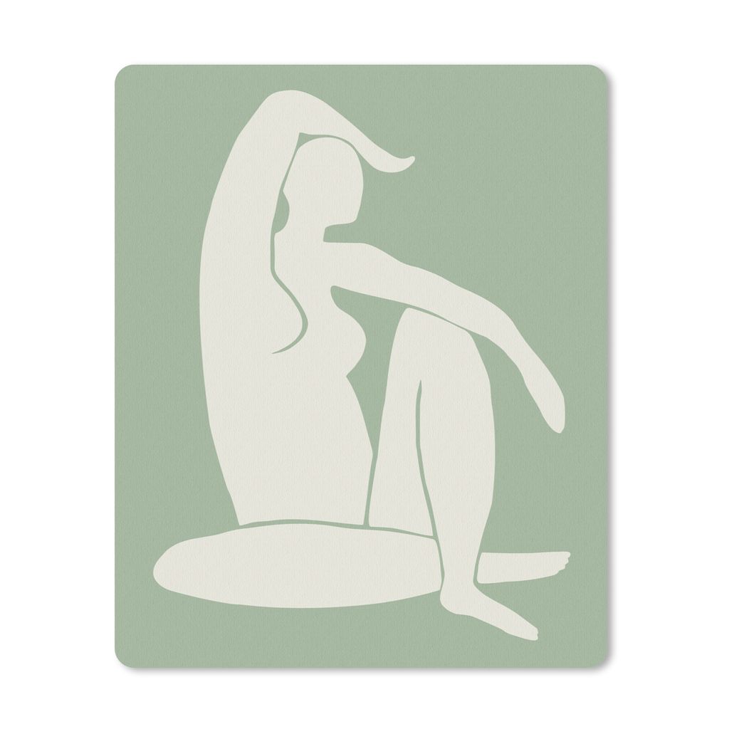MuchoWow Mauspad Mousepad Frau - Körper - Grün - Minimalismus 30x40 cm - Mousepads - Maus Mat - Pad - Mausunterlage - Mausmatten