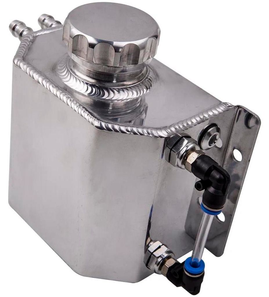 Universal Kühlmittel Ausgleichsbehälter - 1 L Überlauftank - 6061-T6 Aluminium - Für Auto Kühler - Mit Deckel - 170x86x147 mm