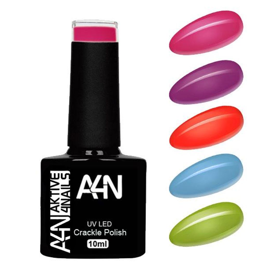 NEON STYLE Gelpolish 5er Set UV Nagellacke in der Pinselflasche 10ml hochpigmentierte und deckende Farben. Bis zu 4 Wochen schöne Fingernägel