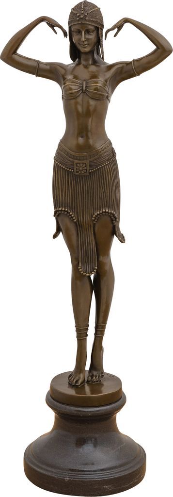 Bronzeskulptur Bronze Figur Scarab Tänzerin nach Chiparus Antik-Stil Replik 75cm