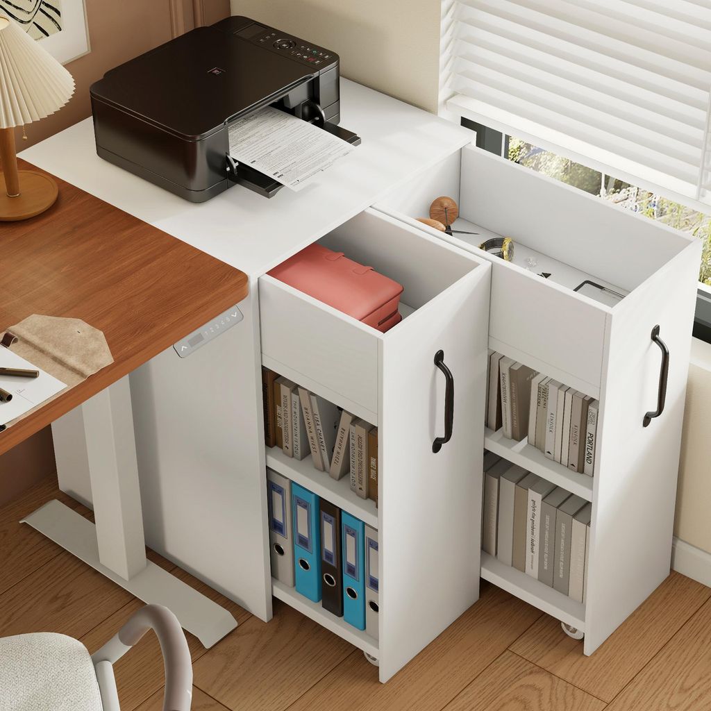 Merax kleines Bücherregal mit Rollen, mobiles Standregal Produktbild 