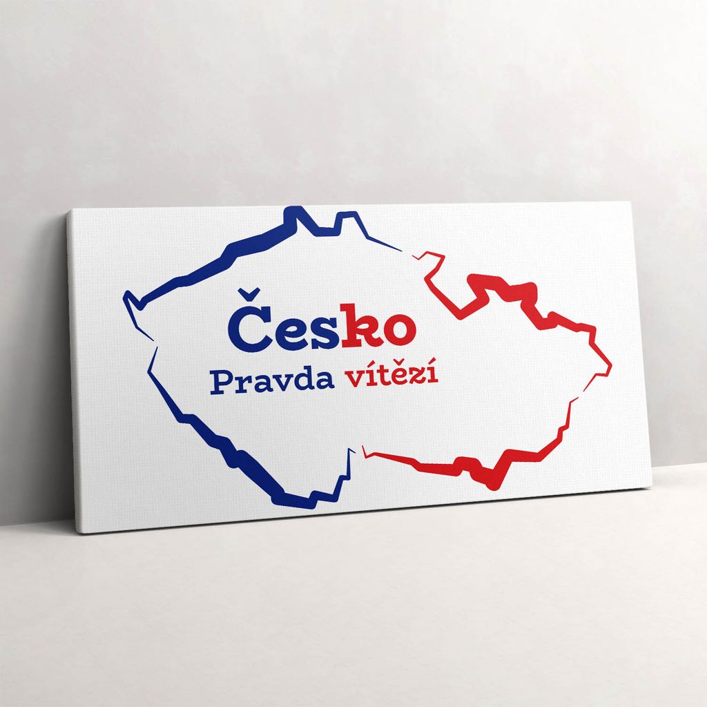 Karte der Tschechischen Republik – Leinwandbild Wandbild – 100x50 cm – Leinwandbilder – Wandbilder – Schlafzimmer – Flur