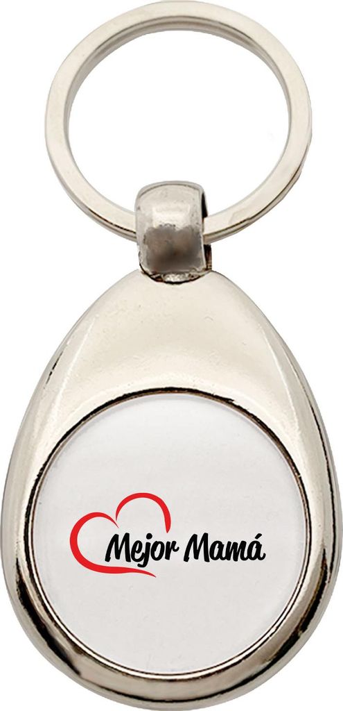 Huuraa Schlüsselanhänger Mejor Mamá Corazón Metall Schlüsselring Einkaufswagenchip Geschenkidee