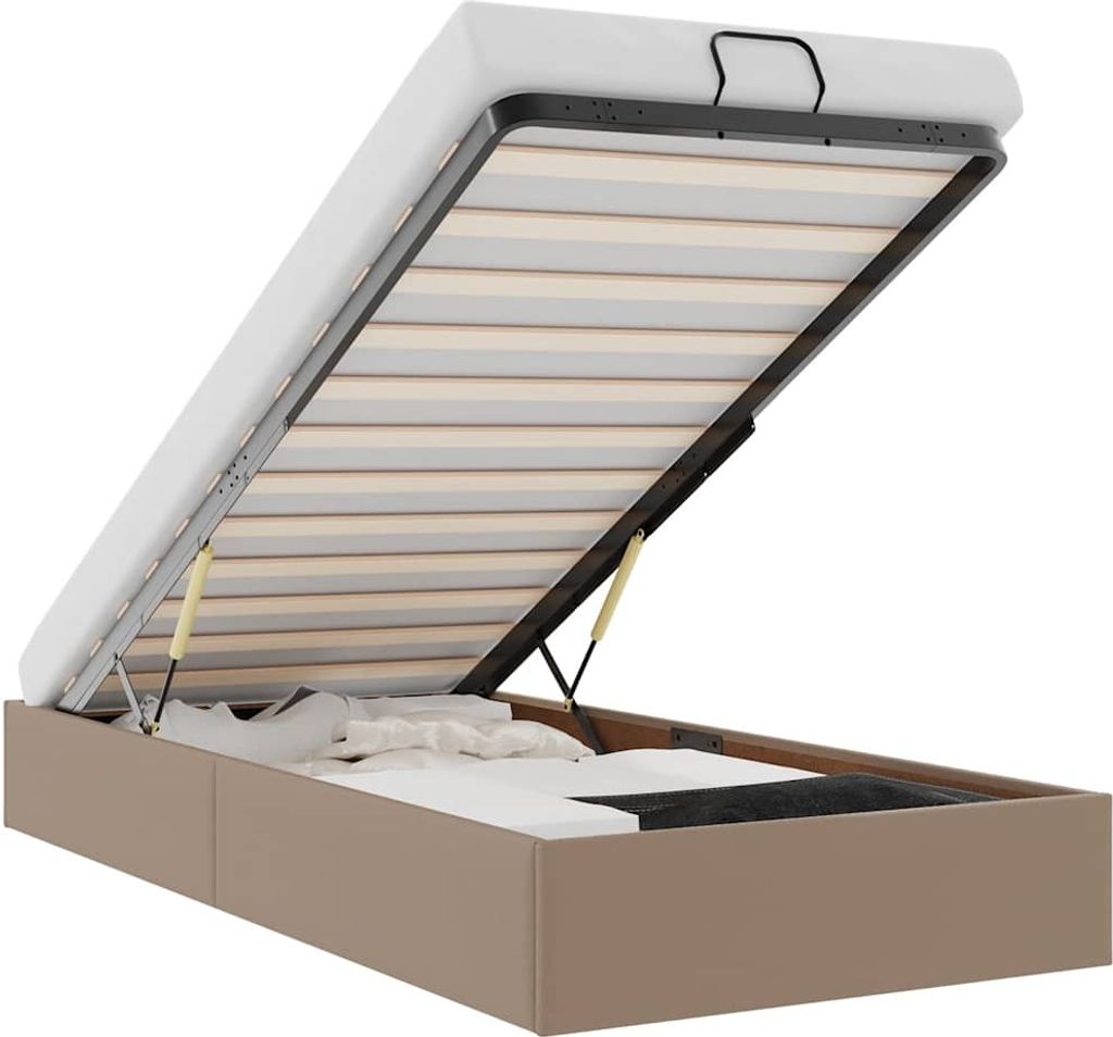 vidaXL Ottoman-Bett ohne Matratze Cappuccino-Braun 90x200cm Kunstleder