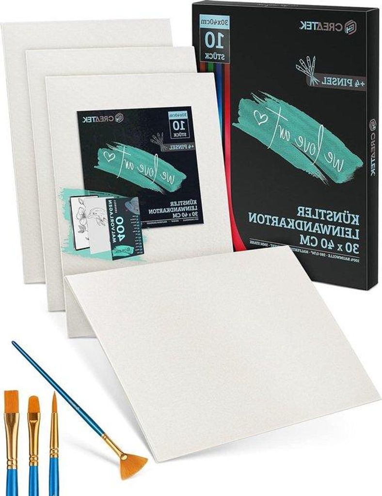 10er-Set Kunstmalerei-Set 30x40cm mit Acryl Kunstmalerei-Kurs-Kit 400 Kunstmalerei-Vorlagen 4 Pinsel 100% Baumwolle-Kunststoff-Kunststoff-Set 30x40cm