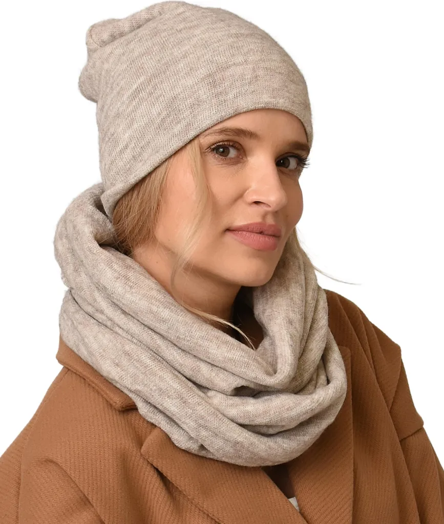 Set Invernale Beige K6: Berretto e Sciarpa Tunnel Anti-Vento - 9