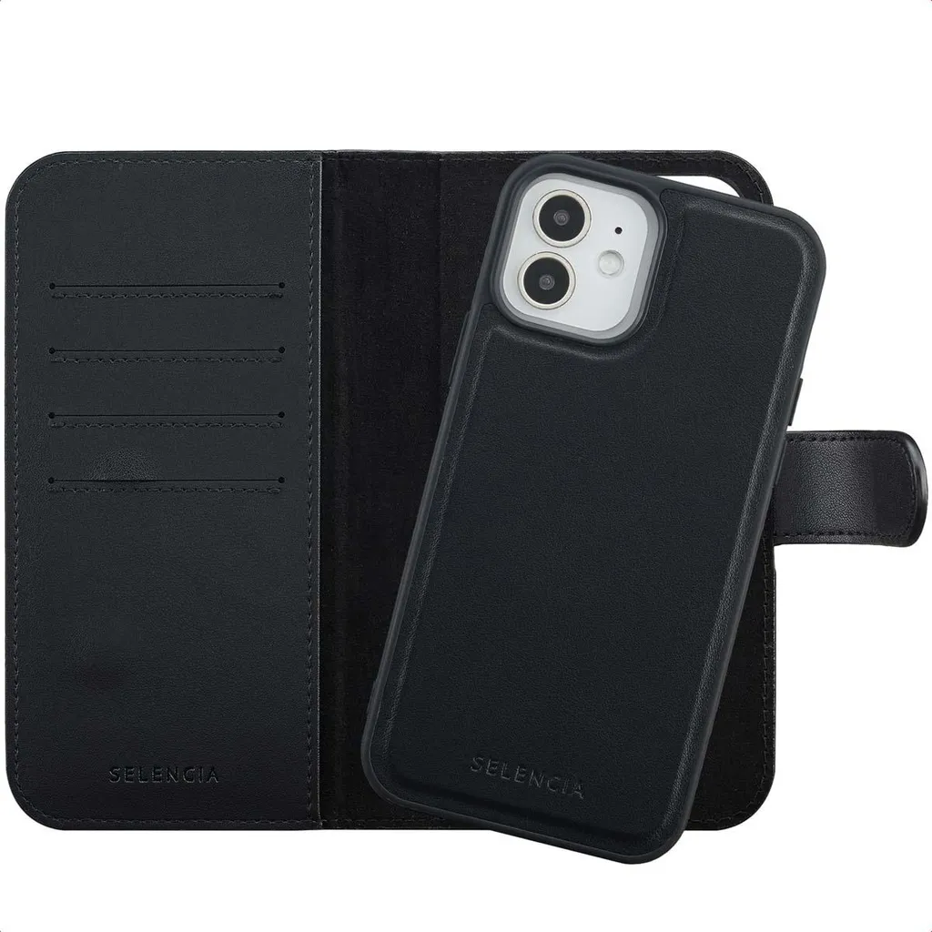 Selencia Olyn Libreria MagSafe iPhone 12 Pro Nero | Vera Ecopelle