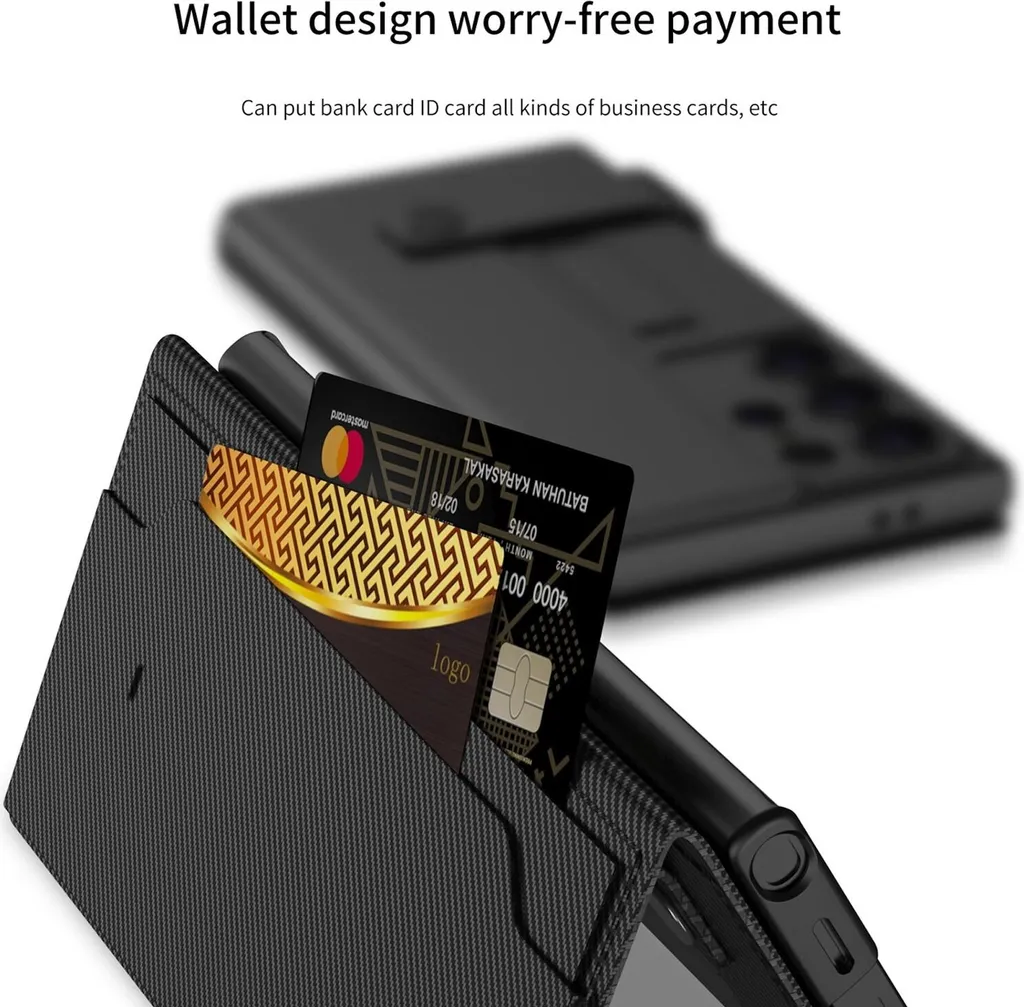 Cover Portafoglio Samsung S25 Ultra MagSafe GKK - TPU e Pelle Nera - 4