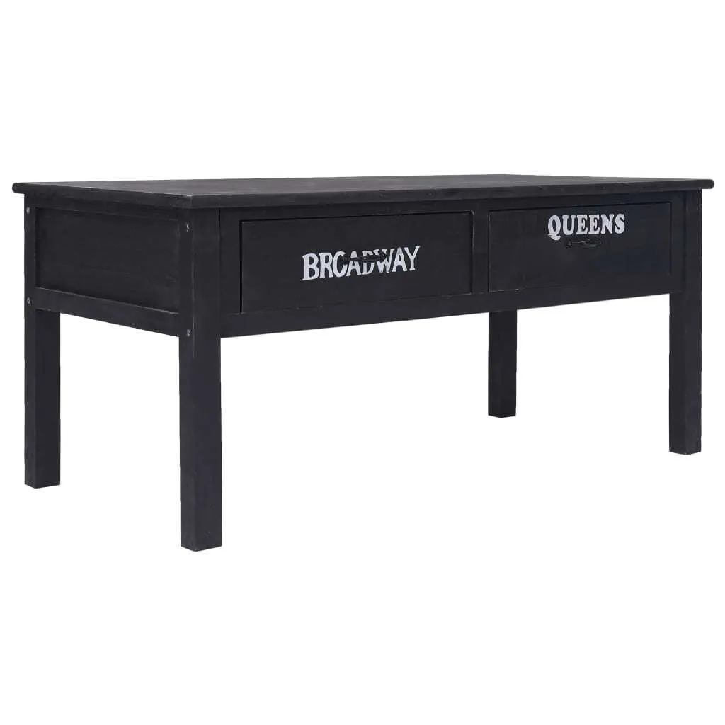 Table basse noire 100x50 cm bois pour apéritifs et déco de salon