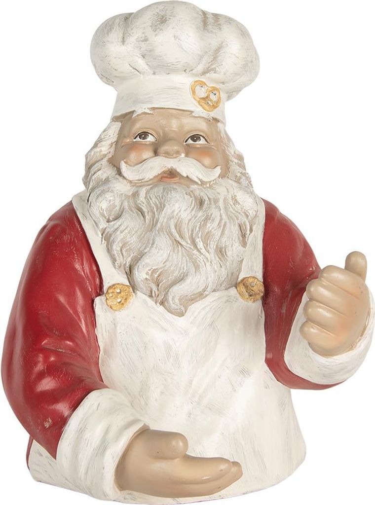 Clayre & Eef Dekoration Weihnachtsmann 25x25x35 cm Rot Kunststoff