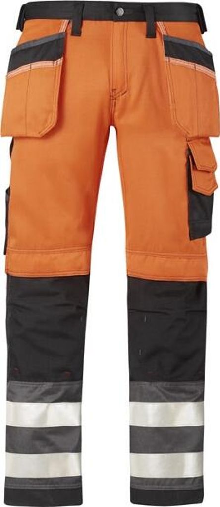 Snickers Hi-Vis Arbeitshose m. Holstertaschen, Kl. 2, EN 14404, 20471 HV-Orange-Anthrazit-88