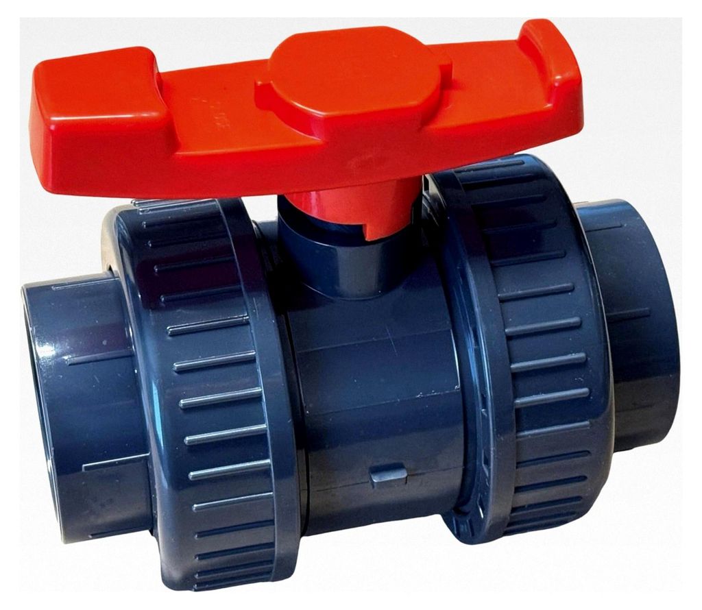 Kugelhahn 40mm mit 2 x Klebemuffe aus PVC - U 10 bar DIN 8063