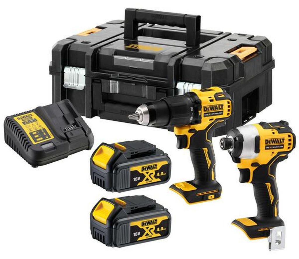 DEWALT Akku-Bohrschrauber- und Schlagschrauber-Set DCK2062M2T 18 V 2x4,0 Ah