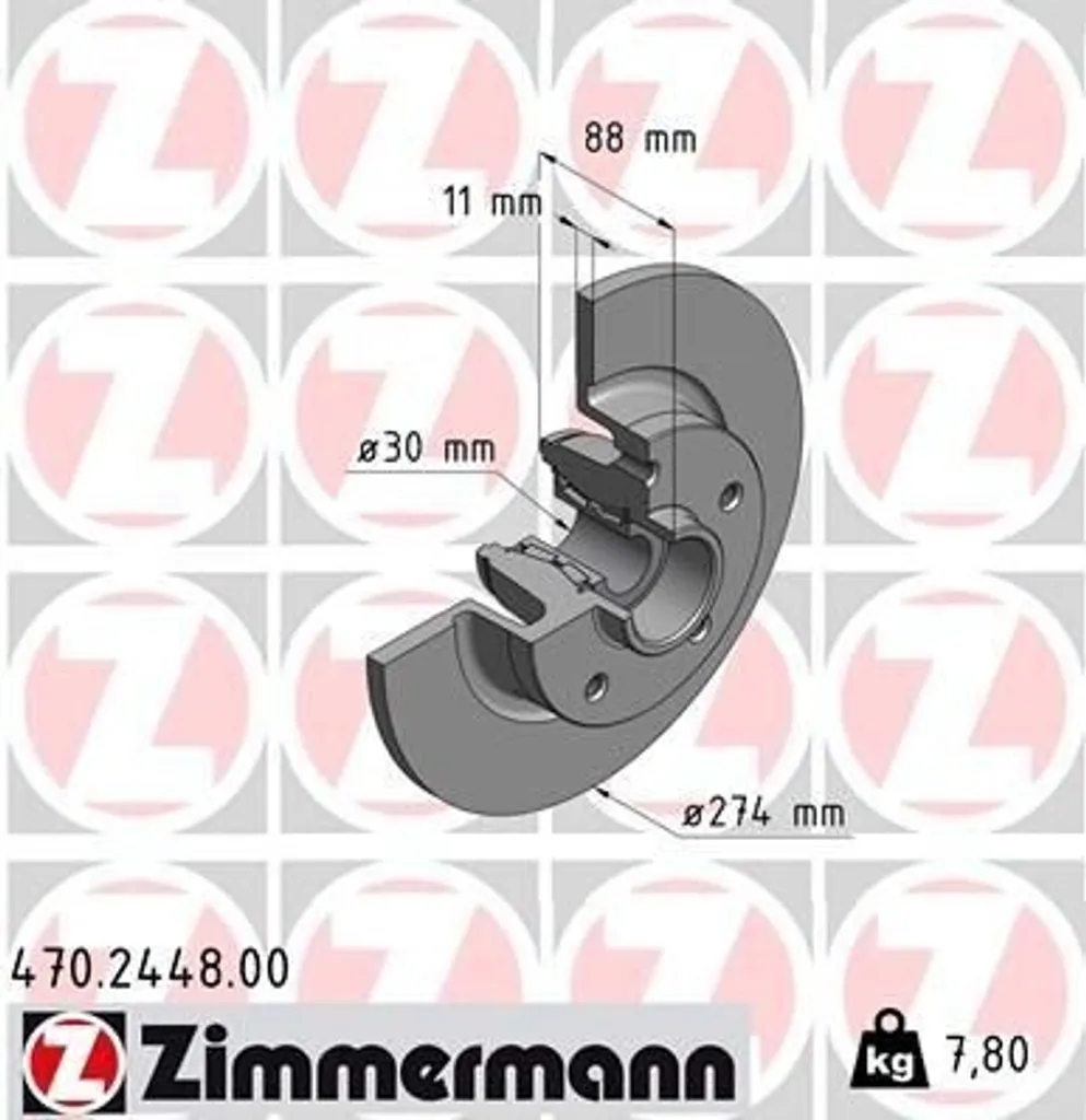 Disque de frein arrière Zimmermann pour Renault Grand Scenic III (JZ) 274mm