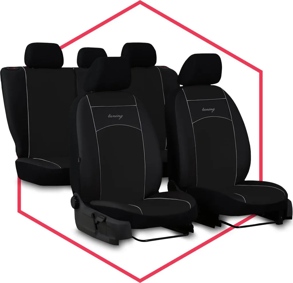 Set Coprisedili Neri Mazda 2 II Universali - Interni Auto Sportivi - 12