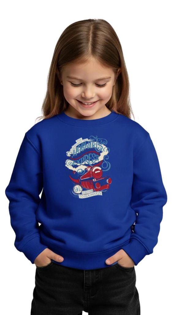 Spreadshirt Harry Potter Hogwarts Express Kinder Premium Pullover, 158/164 (12 Jahre), Royalblau