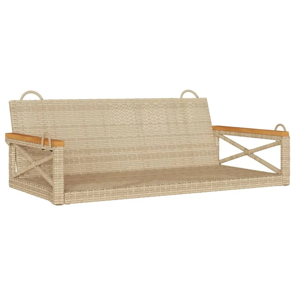 Panchina Sospesa in Rattan Beige 109x62x40 | Crea Angoli di Sogno