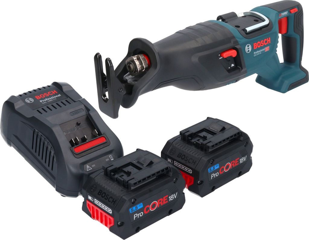 Bosch GSA 18V-28 Professional Akku Säbelsäge 18 V BITURBO Brushless + 2x ProCORE Akku 5,5 Ah + Ladegerät