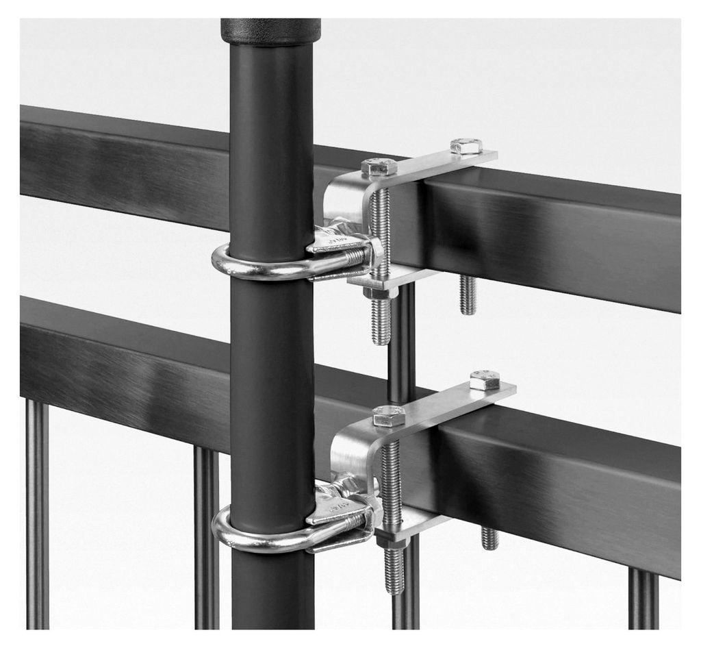 Sonnenschirmhalter für Balkongeländer Delta 2er Set aus Metall für eckige Geländer