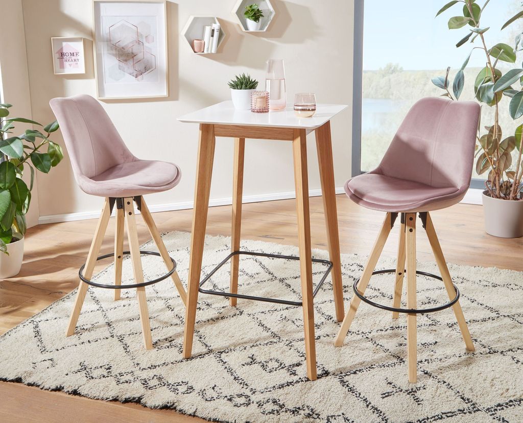 FineBuy Stehtisch 60x110x60cm Weiß Bartisch Skandinavisch Produktbild 4